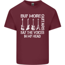 Buy More Guitars Say the Voices Funny Mens Cotton T-Shirt Tee Top Maroon