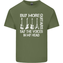 Buy More Guitars Say the Voices Funny Mens Cotton T-Shirt Tee Top Military Green