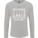 Buy More Guitars Say the Voices Funny Mens Long Sleeve T-Shirt Sports Grey