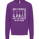 Buy More Guitars Say the Voices Funny Mens Sweatshirt Jumper Purple