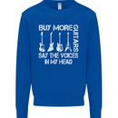Buy More Guitars Say the Voices Funny Mens Sweatshirt Jumper Royal Blue