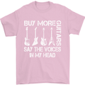 Buy More Guitars Say the Voices Funny Mens T-Shirt Cotton Gildan Light Pink
