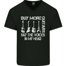 Buy More Guitars Say the Voices Funny Mens V-Neck Cotton T-Shirt Black