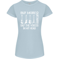 Buy More Guitars Say the Voices Funny Womens Petite Cut T-Shirt Light Blue