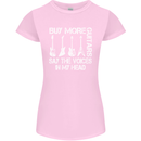 Buy More Guitars Say the Voices Funny Womens Petite Cut T-Shirt Light Pink