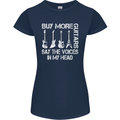 Buy More Guitars Say the Voices Funny Womens Petite Cut T-Shirt Navy Blue