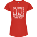 Buy More Guitars Say the Voices Funny Womens Petite Cut T-Shirt Red