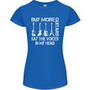 Buy More Guitars Say the Voices Funny Womens Petite Cut T-Shirt Royal Blue
