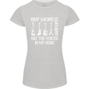 Buy More Guitars Say the Voices Funny Womens Petite Cut T-Shirt Sports Grey