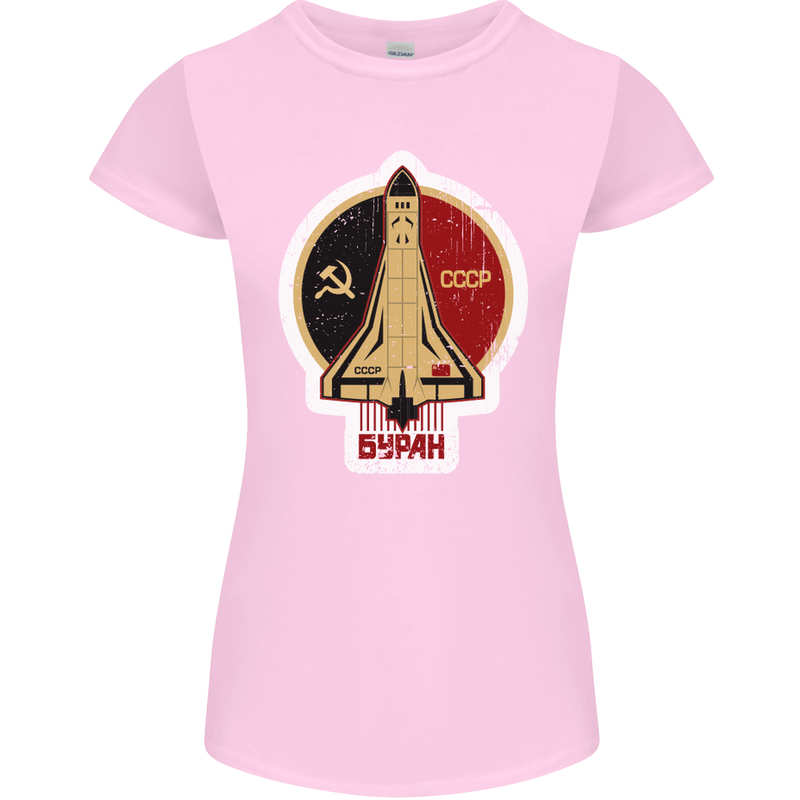 CCCP Soviet Space Program Womens Petite Cut T-Shirt Light Pink
