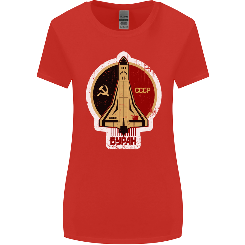 CCCP Soviet Space Program Womens Wider Cut T-Shirt Red