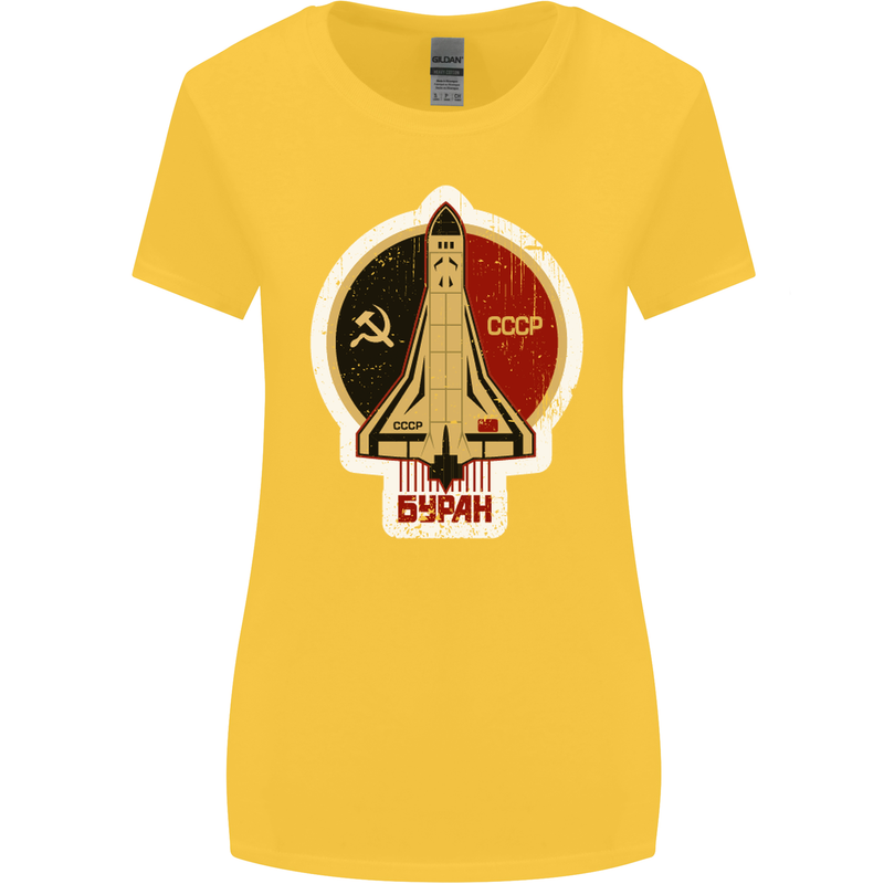 CCCP Soviet Space Program Womens Wider Cut T-Shirt Yellow