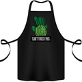 Cactus Can't Touch This Funny Gardening Cotton Apron 100% Organic Black