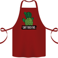 Cactus Can't Touch This Funny Gardening Cotton Apron 100% Organic Maroon