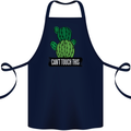 Cactus Can't Touch This Funny Gardening Cotton Apron 100% Organic Navy Blue