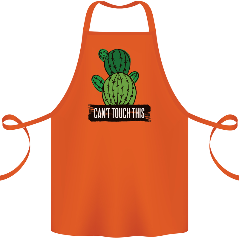 Cactus Can't Touch This Funny Gardening Cotton Apron 100% Organic Orange