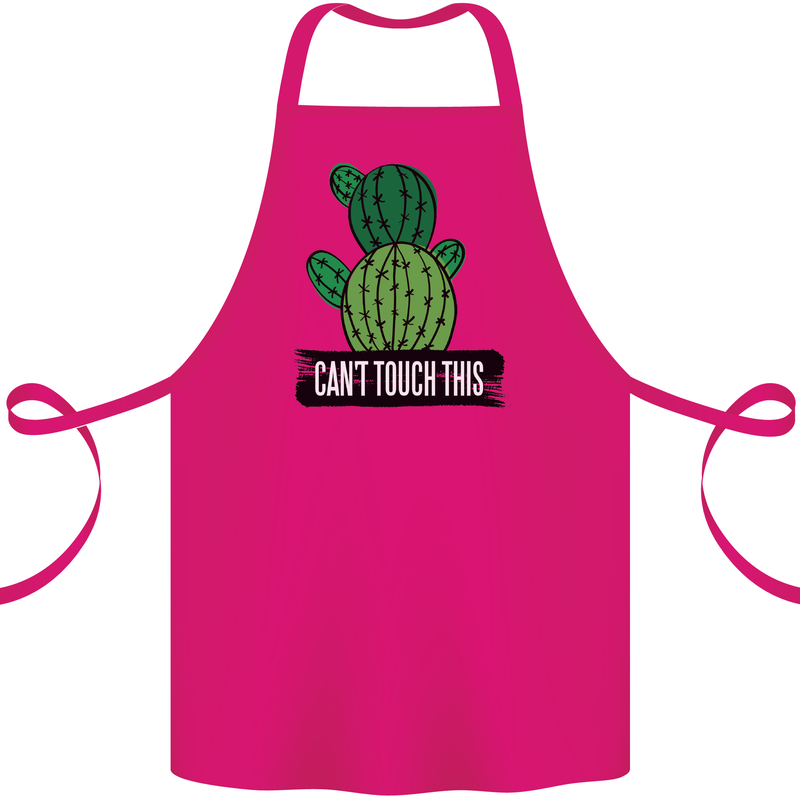Cactus Can't Touch This Funny Gardening Cotton Apron 100% Organic Pink