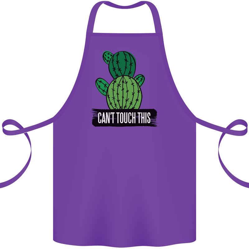 Cactus Can't Touch This Funny Gardening Cotton Apron 100% Organic Purple