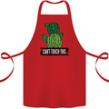 Cactus Can't Touch This Funny Gardening Cotton Apron 100% Organic Red