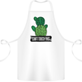 Cactus Can't Touch This Funny Gardening Cotton Apron 100% Organic White
