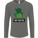 Cactus Can't Touch This Funny Gardening Mens Long Sleeve T-Shirt Charcoal