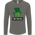 Cactus Can't Touch This Funny Gardening Mens Long Sleeve T-Shirt Charcoal