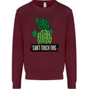 Cactus Can't Touch This Funny Gardening Mens Sweatshirt Jumper Maroon