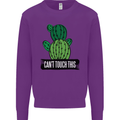 Cactus Can't Touch This Funny Gardening Mens Sweatshirt Jumper Purple