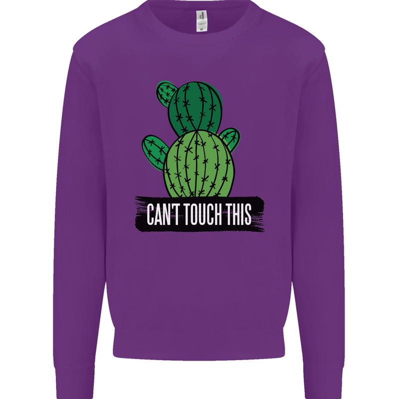 Cactus Can't Touch This Funny Gardening Mens Sweatshirt Jumper Purple