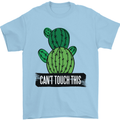 Cactus Can't Touch This Funny Gardening Mens T-Shirt Cotton Gildan Light Blue
