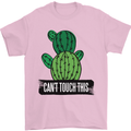 Cactus Can't Touch This Funny Gardening Mens T-Shirt Cotton Gildan Light Pink
