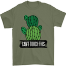 Cactus Can't Touch This Funny Gardening Mens T-Shirt Cotton Gildan Military Green