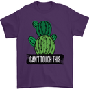 Cactus Can't Touch This Funny Gardening Mens T-Shirt Cotton Gildan Purple