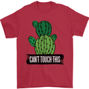 Cactus Can't Touch This Funny Gardening Mens T-Shirt Cotton Gildan Red