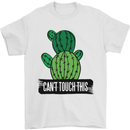 Cactus Can't Touch This Funny Gardening Mens T-Shirt Cotton Gildan White
