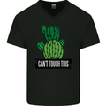 Cactus Can't Touch This Funny Gardening Mens V-Neck Cotton T-Shirt Black