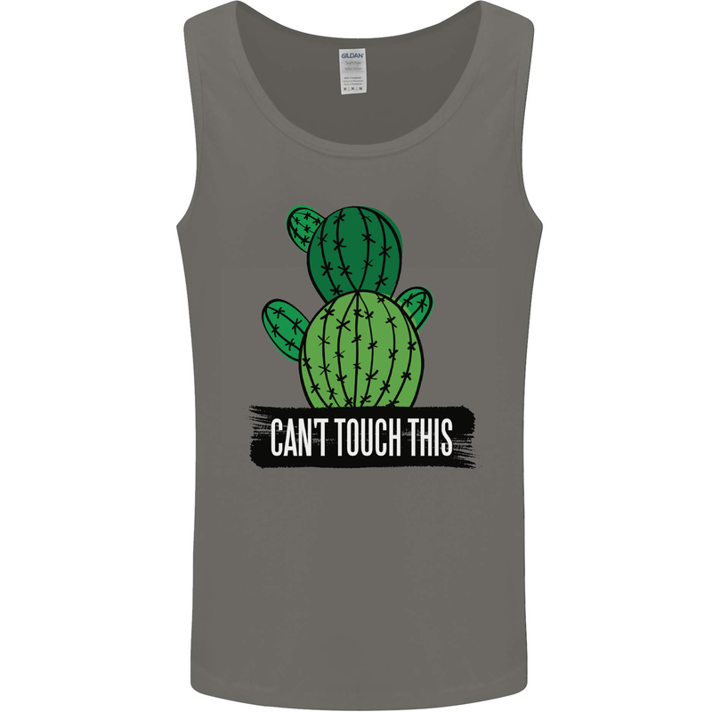 Cactus Can't Touch This Funny Gardening Mens Vest Tank Top Charcoal