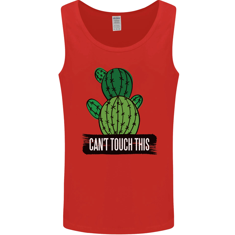 Cactus Can't Touch This Funny Gardening Mens Vest Tank Top Red