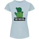 Cactus Can't Touch This Funny Gardening Womens Petite Cut T-Shirt Light Blue