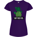 Cactus Can't Touch This Funny Gardening Womens Petite Cut T-Shirt Purple
