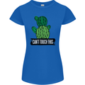 Cactus Can't Touch This Funny Gardening Womens Petite Cut T-Shirt Royal Blue
