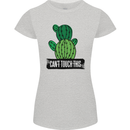 Cactus Can't Touch This Funny Gardening Womens Petite Cut T-Shirt Sports Grey