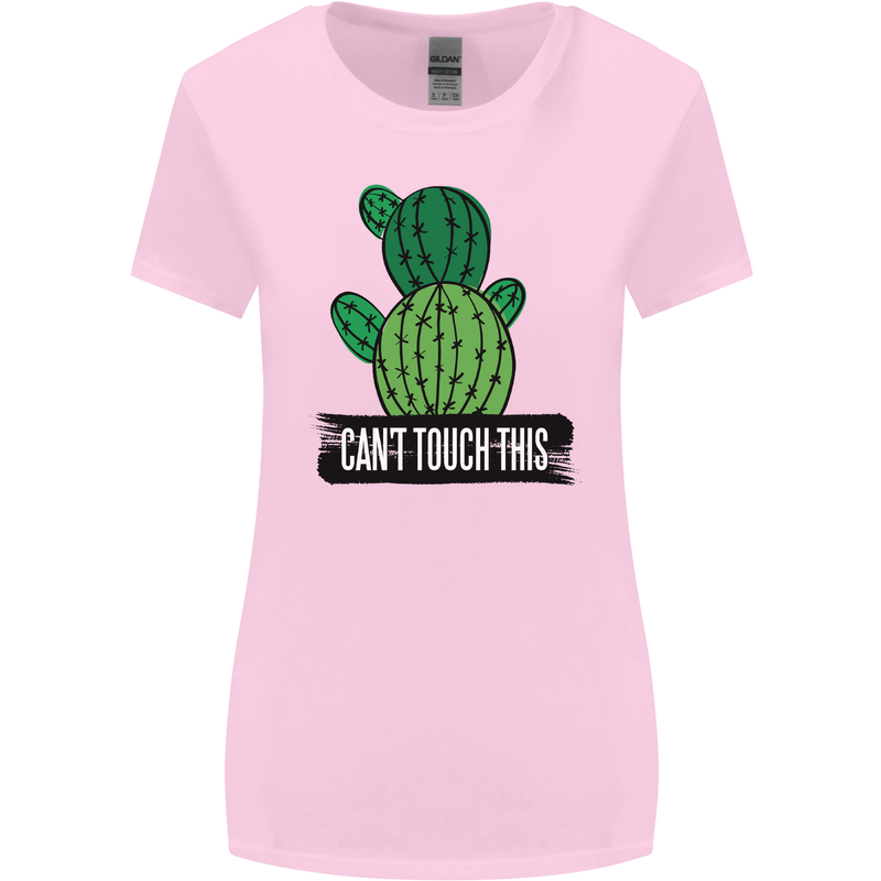 Cactus Can't Touch This Funny Gardening Womens Wider Cut T-Shirt Light Pink