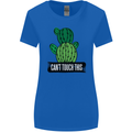 Cactus Can't Touch This Funny Gardening Womens Wider Cut T-Shirt Royal Blue