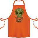 Cactus Skull Gardening Gardener Plants Cotton Apron 100% Organic Orange