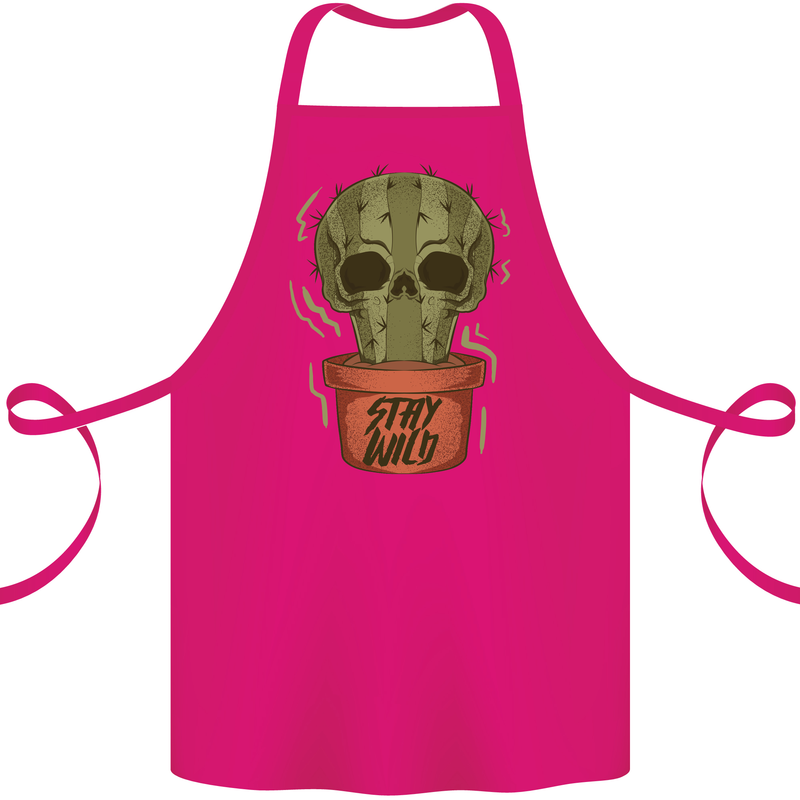 Cactus Skull Gardening Gardener Plants Cotton Apron 100% Organic Pink