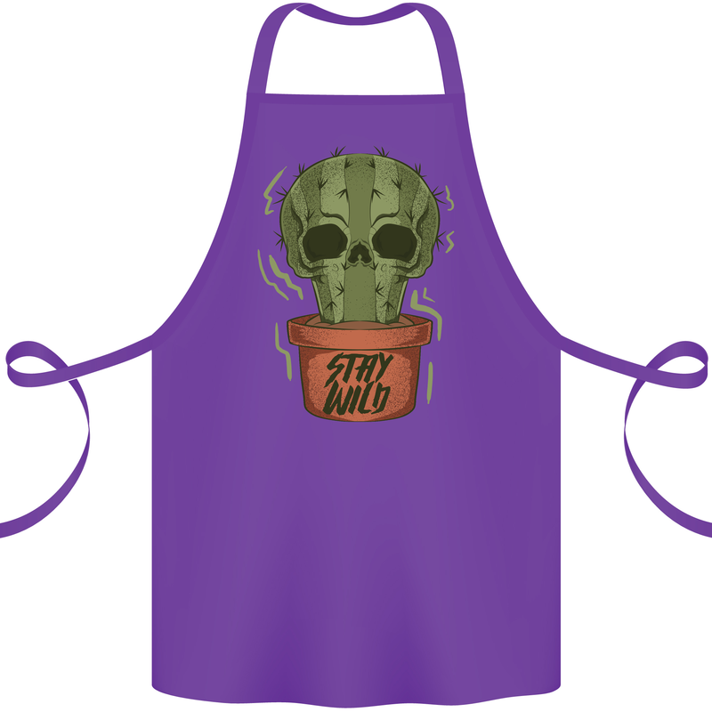 Cactus Skull Gardening Gardener Plants Cotton Apron 100% Organic Purple