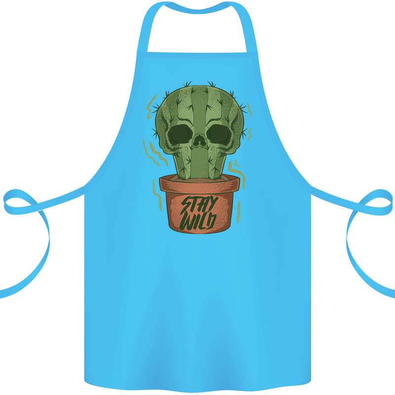Cactus Skull Gardening Gardener Plants Cotton Apron 100% Organic Turquoise