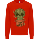 Cactus Skull Gardening Gardener Plants Kids Sweatshirt Jumper Bright Red