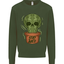 Cactus Skull Gardening Gardener Plants Kids Sweatshirt Jumper Forest Green